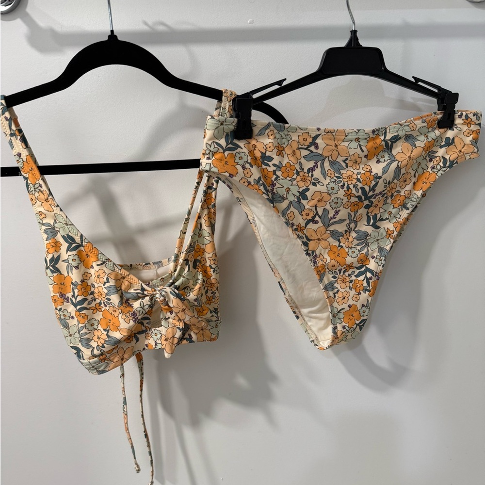 Floral High Waisted Bikini Set